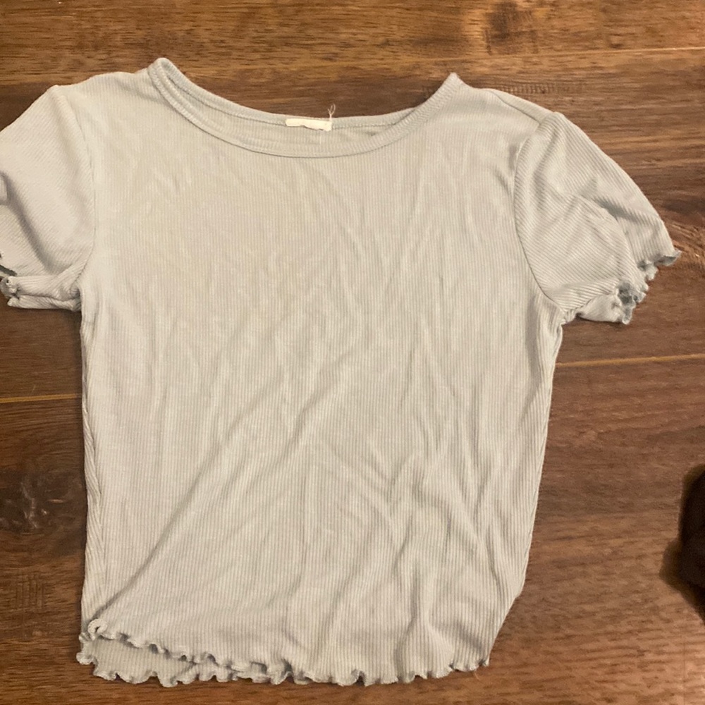 $10/each destined shirts, size smalls, greenish-blue and purple crop tops